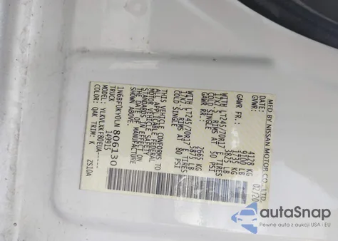 2020 Nissan Nv Cargo Nv2500 Hd Sv Standard Roof V6 z USA, uszkodzony, nr VIN 1N6BF0KY0LN806130